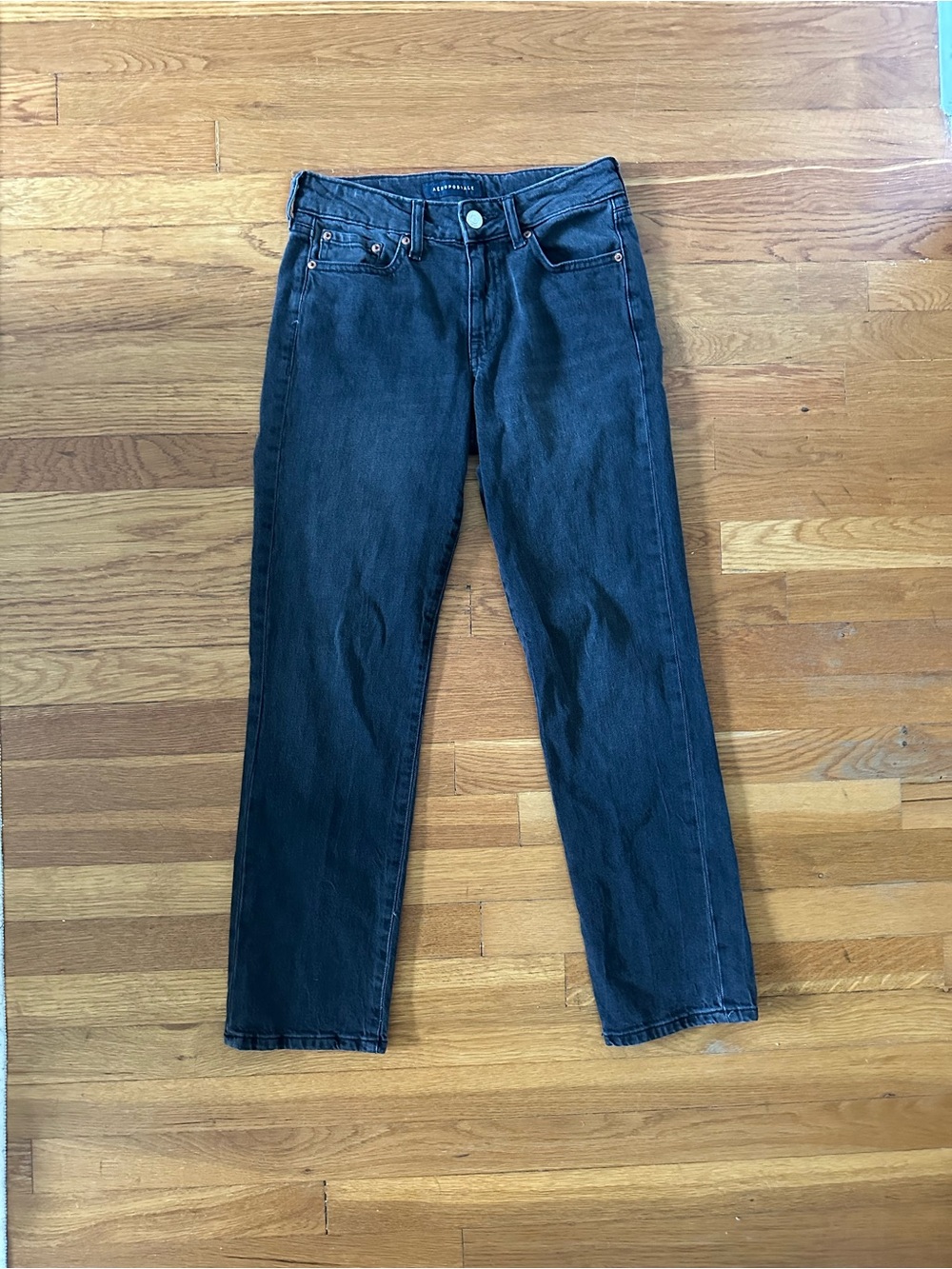 Women's Black Straight-Leg Jeans